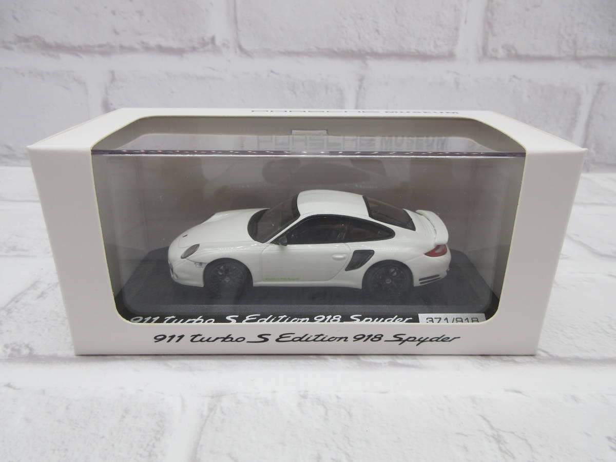Mini Car 1/43 Porsche 911 Turbo S Edition 918 Spider White